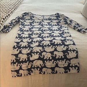 Lilly Pulitzer Navy and White Elephant Mini Dress